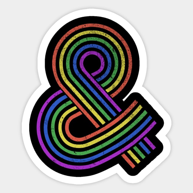 Rainbow Ampersand Vintage Styled & Symbol Sticker by APSketches